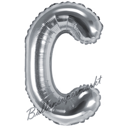 Folienballon-Buchstabe-35-cm-C-Silber-Luftballon-Geschenk-Geburtstag-Hochzeit-Firmenveranstaltung