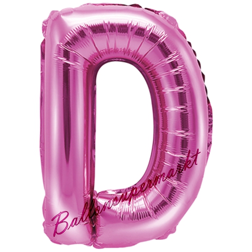 Folienballon-Buchstabe-35-cm-D-Pink-Luftballon-Geschenk-Geburtstag-Hochzeit-Firmenveranstaltung