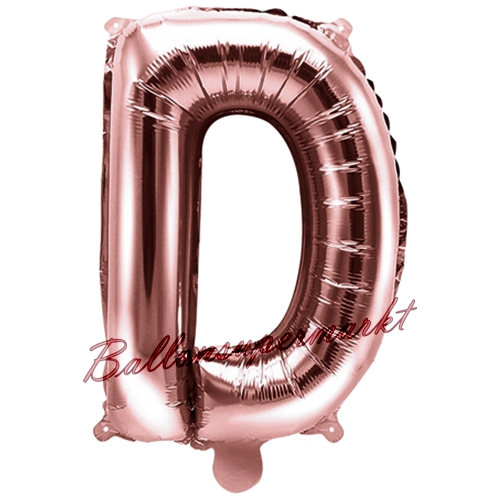 Folienballon-Buchstabe-35-cm-D-Rosegold-Luftballon-Geschenk-Hochzeit-Geburtstag-Jubilaeum-Firmenveranstaltung