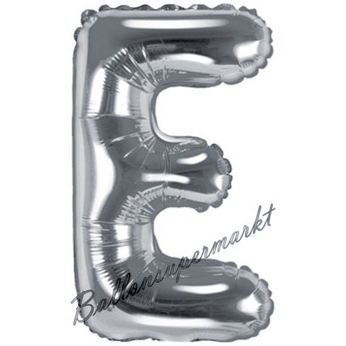 Folienballon-Buchstabe-35-cm-E-Silber-Luftballon-Geschenk-Geburtstag-Hochzeit-Firmenveranstaltung