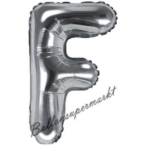 Folienballon-Buchstabe-35-cm-F-Silber-Luftballon-Geschenk-Geburtstag-Hochzeit-Firmenveranstaltung