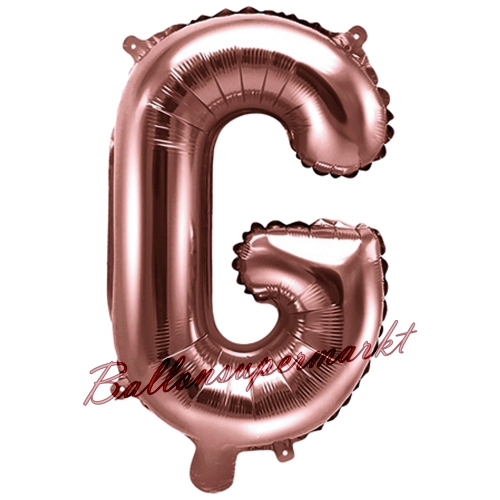 Folienballon-Buchstabe-35-cm-G-Rosegold-Luftballon-Geschenk-Hochzeit-Geburtstag-Jubilaeum-Firmenveranstaltung