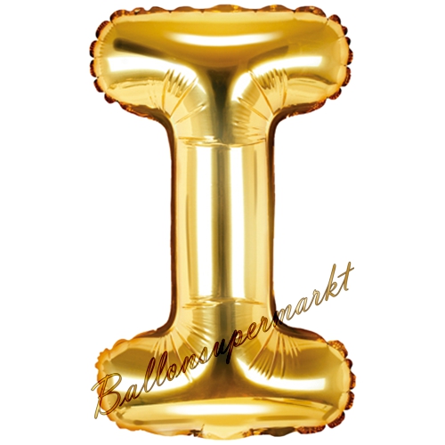 Folienballon-Buchstabe-35-cm-I-Gold-Luftballon-Geschenk-Geburtstag-Hochzeit-Firmenveranstaltung