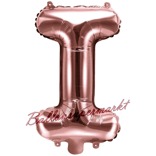 Folienballon-Buchstabe-35-cm-I-Rosegold-Luftballon-Geschenk-Hochzeit-Geburtstag-Jubilaeum-Firmenveranstaltung
