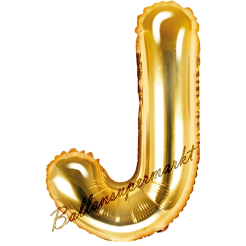 Folienballon-Buchstabe-35-cm-J-Gold-Luftballon-Geschenk-Geburtstag-Hochzeit-Firmenveranstaltung