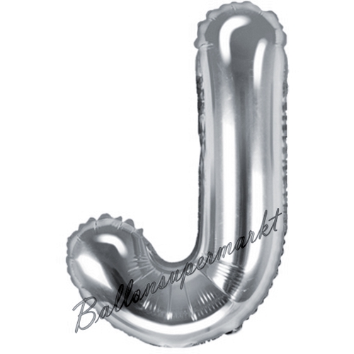 Folienballon-Buchstabe-35-cm-J-Silber-Luftballon-Geschenk-Geburtstag-Hochzeit-Firmenveranstaltung