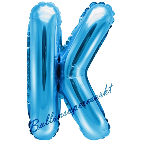 Folienballon-Buchstabe-35-cm-K-Blau-Luftballon-Geschenk-Geburtstag-Hochzeit-Firmenveranstaltung
