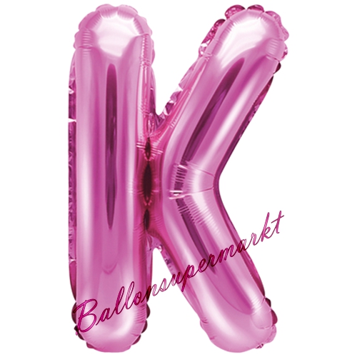 Folienballon-Buchstabe-35-cm-K-Pink-Luftballon-Geschenk-Geburtstag-Hochzeit-Firmenveranstaltung
