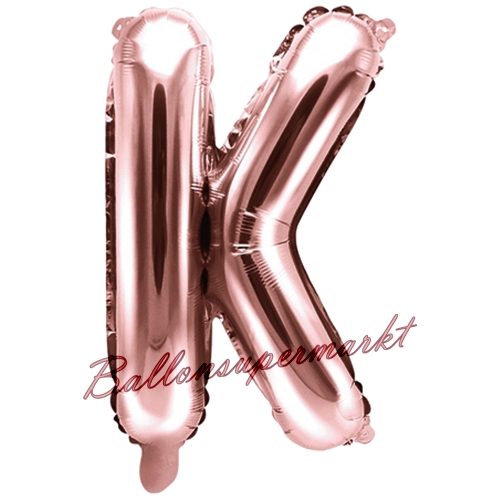 Folienballon-Buchstabe-35-cm-K-Rosegold-Luftballon-Geschenk-Hochzeit-Geburtstag-Jubilaeum-Firmenveranstaltung