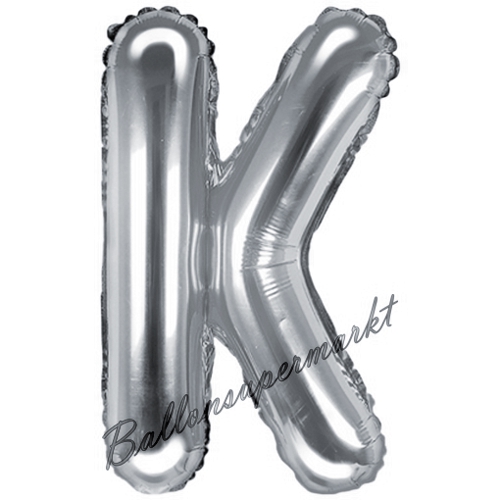 Folienballon-Buchstabe-35-cm-K-Silber-Luftballon-Geschenk-Geburtstag-Hochzeit-Firmenveranstaltung