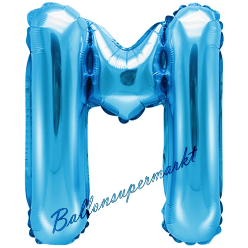 Folienballon-Buchstabe-35-cm-M-Blau-Luftballon-Geschenk-Geburtstag-Hochzeit-Firmenveranstaltung