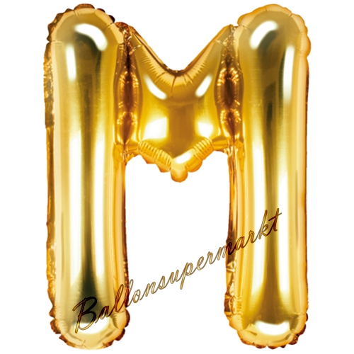 Folienballon-Buchstabe-35-cm-M-Gold-Luftballon-Geschenk-Geburtstag-Hochzeit-Firmenveranstaltung