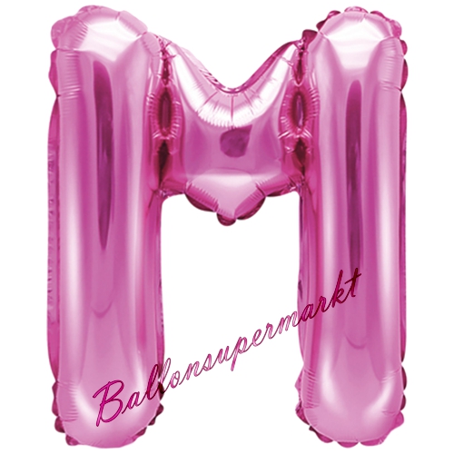 Folienballon-Buchstabe-35-cm-M-Pink-Luftballon-Geschenk-Geburtstag-Hochzeit-Firmenveranstaltung
