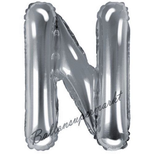 Folienballon-Buchstabe-35-cm-N-Silber-Luftballon-Geschenk-Geburtstag-Hochzeit-Firmenveranstaltung