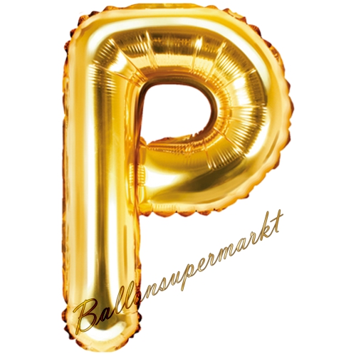 Folienballon-Buchstabe-35-cm-P-Gold-Luftballon-Geschenk-Geburtstag-Hochzeit-Firmenveranstaltung