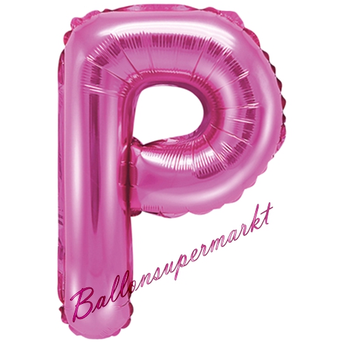 Folienballon-Buchstabe-35-cm-P-Pink-Luftballon-Geschenk-Geburtstag-Hochzeit-Firmenveranstaltung