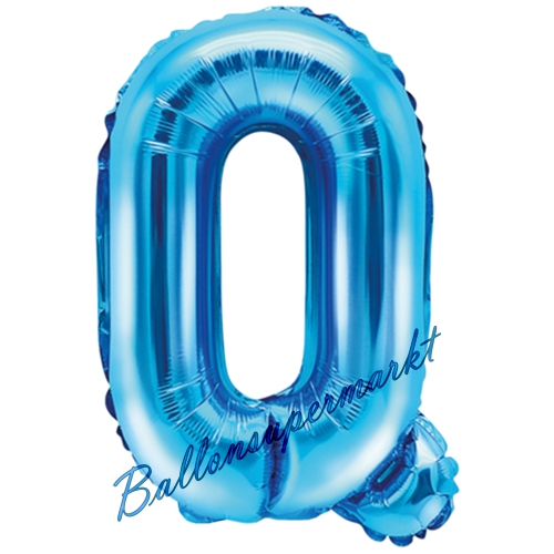 Folienballon-Buchstabe-35-cm-Q-Blau-Luftballon-Geschenk-Geburtstag-Hochzeit-Firmenveranstaltung