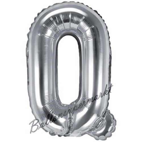 Folienballon-Buchstabe-35-cm-Q-Silber-Luftballon-Geschenk-Geburtstag-Hochzeit-Firmenveranstaltung