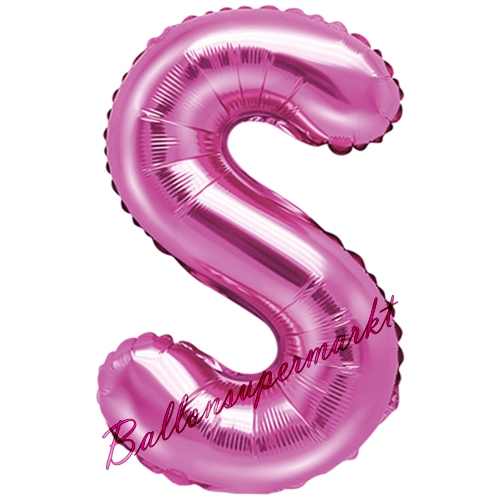 Folienballon-Buchstabe-35-cm-S-Pink-Luftballon-Geschenk-Geburtstag-Hochzeit-Firmenveranstaltung