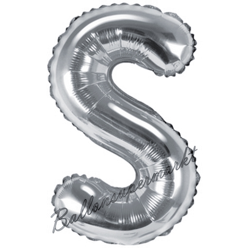Folienballon-Buchstabe-35-cm-S-Silber-Luftballon-Geschenk-Geburtstag-Hochzeit-Firmenveranstaltung