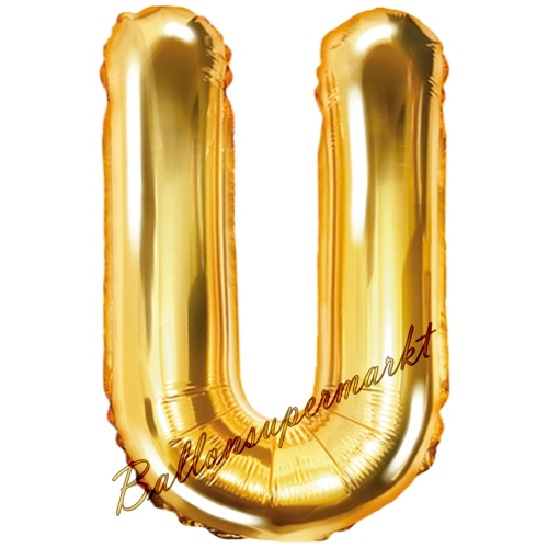 Folienballon-Buchstabe-35-cm-U-Gold-Luftballon-Geschenk-Geburtstag-Hochzeit-Firmenveranstaltung
