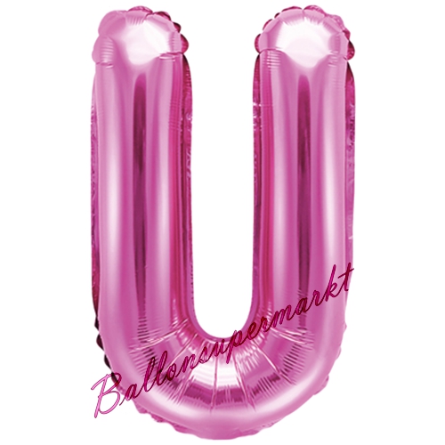 Folienballon-Buchstabe-35-cm-U-Pink-Luftballon-Geschenk-Geburtstag-Hochzeit-Firmenveranstaltung