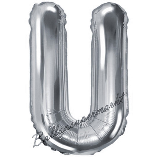 Folienballon-Buchstabe-35-cm-U-Silber-Luftballon-Geschenk-Geburtstag-Hochzeit-Firmenveranstaltung