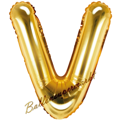 Folienballon-Buchstabe-35-cm-V-Gold-Luftballon-Geschenk-Geburtstag-Hochzeit-Firmenveranstaltung