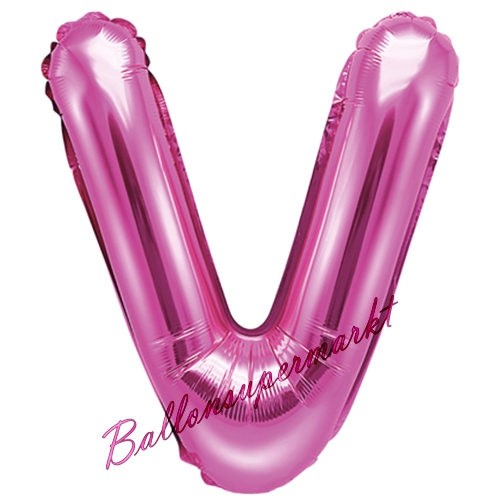 Folienballon-Buchstabe-35-cm-V-Pink-Luftballon-Geschenk-Geburtstag-Hochzeit-Firmenveranstaltung