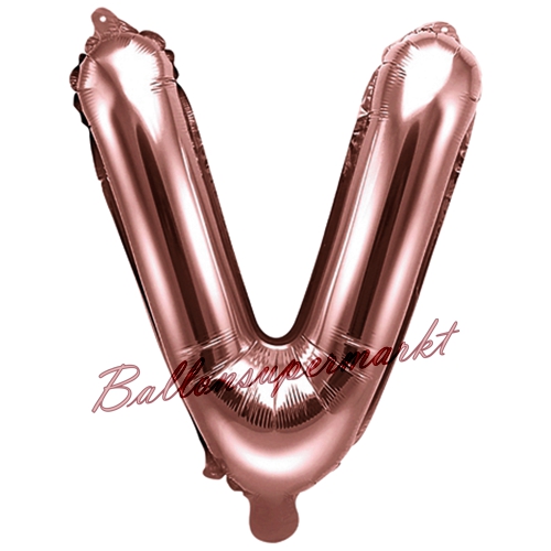 Folienballon-Buchstabe-35-cm-V-Rosegold-Luftballon-Geschenk-Hochzeit-Geburtstag-Jubilaeum-Firmenveranstaltung