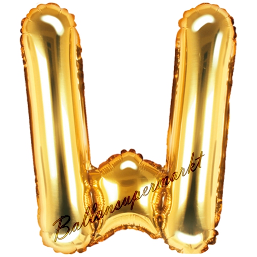Folienballon-Buchstabe-35-cm-W-Gold-Luftballon-Geschenk-Geburtstag-Hochzeit-Firmenveranstaltung