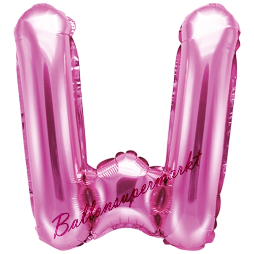 Folienballon-Buchstabe-35-cm-W-Pink-Luftballon-Geschenk-Geburtstag-Hochzeit-Firmenveranstaltung