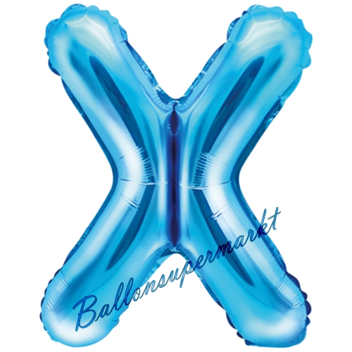 Folienballon-Buchstabe-35-cm-X-Blau-Luftballon-Geschenk-Geburtstag-Hochzeit-Firmenveranstaltung
