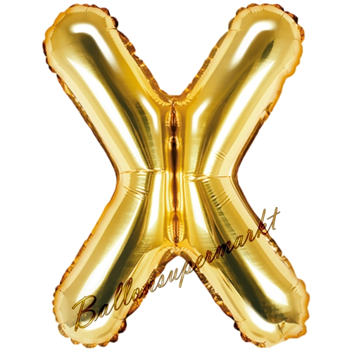 Folienballon-Buchstabe-35-cm-X-Gold-Luftballon-Geschenk-Geburtstag-Hochzeit-Firmenveranstaltung