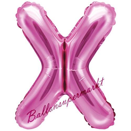 Folienballon-Buchstabe-35-cm-X-Pink-Luftballon-Geschenk-Geburtstag-Hochzeit-Firmenveranstaltung