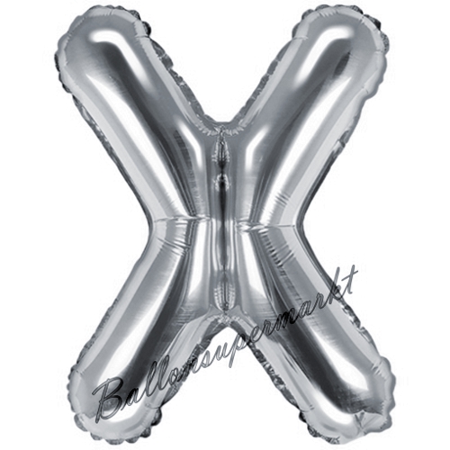 Folienballon-Buchstabe-35-cm-X-Silber-Luftballon-Geschenk-Geburtstag-Hochzeit-Firmenveranstaltung