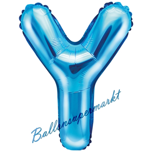 Folienballon-Buchstabe-35-cm-Y-Blau-Luftballon-Geschenk-Geburtstag-Hochzeit-Firmenveranstaltung