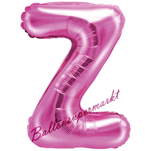 Folienballon-Buchstabe-35-cm-Z-Pink-Luftballon-Geschenk-Geburtstag-Hochzeit-Firmenveranstaltung