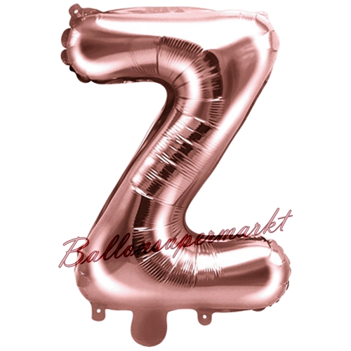 Folienballon-Buchstabe-35-cm-Z-Rosegold-Luftballon-Geschenk-Hochzeit-Geburtstag-Jubilaeum-Firmenveranstaltung
