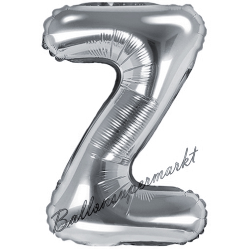 Folienballon-Buchstabe-35-cm-Z-Silber-Luftballon-Geschenk-Geburtstag-Hochzeit-Firmenveranstaltung