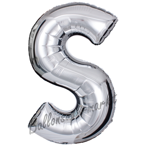 Folienballon-Buchstabe-S-Silber-Luftballon-Geschenk-Hochzeit-Geburtstag-Jubilaeum-Firmenveranstaltung