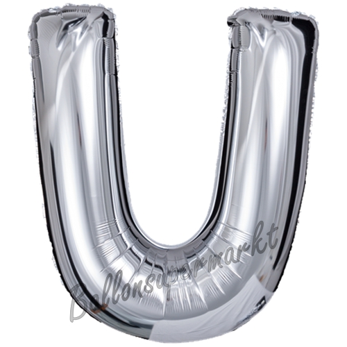 Folienballon-Buchstabe-U-Silber-Luftballon-Geschenk-Hochzeit-Geburtstag-Jubilaeum-Firmenveranstaltung