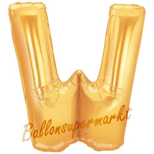 Folienballon-Buchstabe-W-Gold-Luftballon-Geschenk-Hochzeit-Geburtstag-Jubilaeum-Firmenveranstaltung