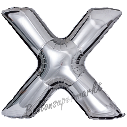 Folienballon-Buchstabe-X-Silber-Luftballon-Geschenk-Hochzeit-Geburtstag-Jubilaeum-Firmenveranstaltung