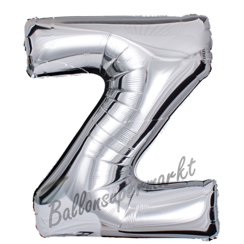 Folienballon-Buchstabe-Z-Silber-Luftballon-Geschenk-Hochzeit-Geburtstag-Jubilaeum-Firmenveranstaltung