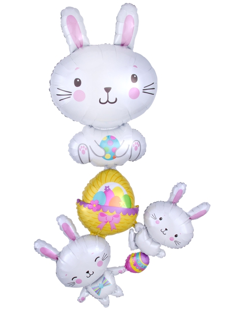 Folienballon-Bunny-Stacker-Shape-Luftballon-Geschenk-zu-Ostern-Osterhasen