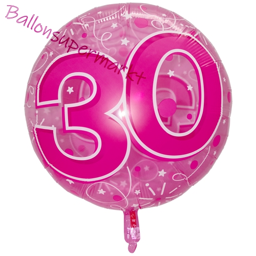 Folienballon-Clear-Pink-Birthday-30-Jumbo-Luftballon-Geschenk-zum-30.-Geburtstag-Dekoration