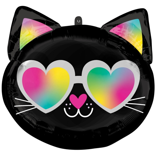 Folienballon-Cool-Kitty-Luftballon-Partydekoration-Geschenk-Katze-Sonnenbrille