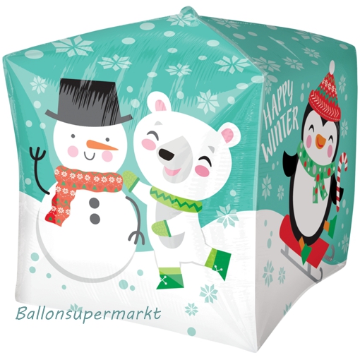 Folienballon-Cubez-Happy-Winter-Luftballon-Geschenk-zu-Weihnachten-Winterdekoration