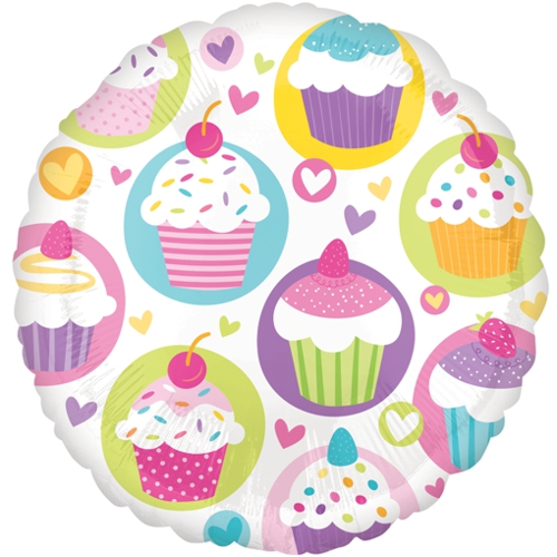 Folienballon-Cupcake-Party-rund-Luftballon-Geschenk-Geburtstag-Partydekoration-Candy-Bar